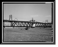 Historic Framed Print, Keokuk & Hamilton Bridge, Spanning Mississippi River, Keokuk, Lee County, IA - 18,  17-7/8" x 21-7/8"