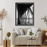 Historic Framed Print, Keokuk & Hamilton Bridge, Spanning Mississippi River, Keokuk, Lee County, IA - 57,  17-7/8" x 21-7/8"