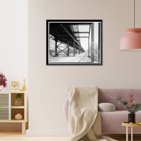 Historic Framed Print, Keokuk & Hamilton Bridge, Spanning Mississippi River, Keokuk, Lee County, IA - 64,  17-7/8" x 21-7/8"