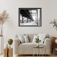 Historic Framed Print, Keokuk & Hamilton Bridge, Spanning Mississippi River, Keokuk, Lee County, IA - 64,  17-7/8" x 21-7/8"