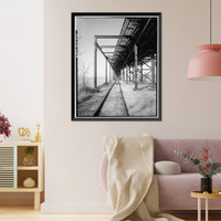 Historic Framed Print, Keokuk & Hamilton Bridge, Spanning Mississippi River, Keokuk, Lee County, IA - 65,  17-7/8" x 21-7/8"