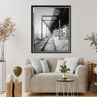 Historic Framed Print, Keokuk & Hamilton Bridge, Spanning Mississippi River, Keokuk, Lee County, IA - 65,  17-7/8" x 21-7/8"