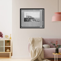 Historic Framed Print, Keokuk & Hamilton Bridge, Spanning Mississippi River, Keokuk, Lee County, IA - 68,  17-7/8" x 21-7/8"