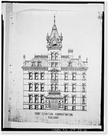 Iowa Hospital for the Insane, Main Building, West Main Street Vicinity, Clarinda, Page County, IA - 6 Classic, Antique Print