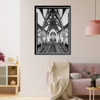 Historic Framed Print, Grace Episcopal Cathedral, 1121 Main Street, Davenport, Scott County, IA - 11,  17-7/8" x 21-7/8"