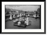 Historic Framed Print, Chidren's roof garden,  17-7/8" x 21-7/8"