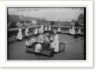 Historic Framed Print, Chidren's roof garden,  17-7/8" x 21-7/8"