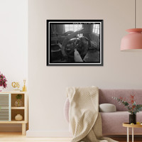 Historic Framed Print, Henry Ford Bridge, Spanning Cerritos Channel, Los Angeles-Long Beach, Los Angeles, Los Angeles County, CA - 54,  17-7/8" x 21-7/8"