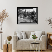 Historic Framed Print, Gault Bridge, Spanning Deer Creek at South Pine Street, Nevada City, Nevada County, CA - 6,  17-7/8" x 21-7/8"