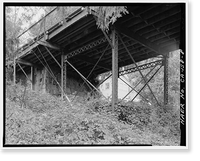 Historic Framed Print, Gault Bridge, Spanning Deer Creek at South Pine Street, Nevada City, Nevada County, CA - 8,  17-7/8" x 21-7/8"