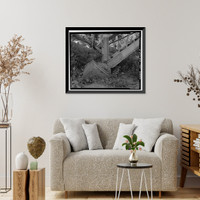 Historic Framed Print, Gault Bridge, Spanning Deer Creek at South Pine Street, Nevada City, Nevada County, CA - 9,  17-7/8" x 21-7/8"
