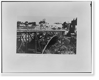 Historic Framed Print, Gault Bridge, Spanning Deer Creek at South Pine Street, Nevada City, Nevada County, CA - 14,  17-7/8" x 21-7/8"