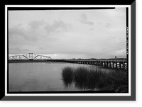 Historic Framed Print, Bacon Island Road Bridge, Spanning Middle River at Bacon Island Road, Stockton vicinity, San Joaquin County, CA - 2,  17-7/8" x 21-7/8"