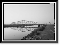 Historic Framed Print, Bacon Island Road Bridge, Spanning Middle River at Bacon Island Road, Stockton vicinity, San Joaquin County, CA - 6,  17-7/8" x 21-7/8"