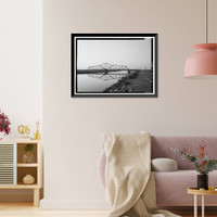 Historic Framed Print, Bacon Island Road Bridge, Spanning Middle River at Bacon Island Road, Stockton vicinity, San Joaquin County, CA - 6,  17-7/8" x 21-7/8"
