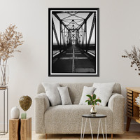Historic Framed Print, Bacon Island Road Bridge, Spanning Middle River at Bacon Island Road, Stockton vicinity, San Joaquin County, CA - 7,  17-7/8" x 21-7/8"