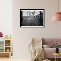 Historic Framed Print, Bacon Island Road Bridge, Spanning Middle River at Bacon Island Road, Stockton vicinity, San Joaquin County, CA - 8,  17-7/8" x 21-7/8"