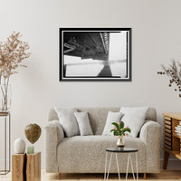 Historic Framed Print, Bacon Island Road Bridge, Spanning Middle River at Bacon Island Road, Stockton vicinity, San Joaquin County, CA - 10,  17-7/8" x 21-7/8"