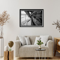 Historic Framed Print, Bacon Island Road Bridge, Spanning Middle River at Bacon Island Road, Stockton vicinity, San Joaquin County, CA - 11,  17-7/8" x 21-7/8"