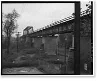 Historic Framed Print, Stanislaus River Bridge, Atchison, Topeka & Santa Fe Railway at Stanislaus, Riverbank vicinity, Stanislaus County, CA - 4,  17-7/8" x 21-7/8"