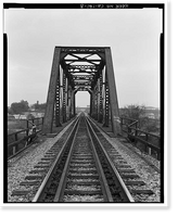 Historic Framed Print, Stanislaus River Bridge, Atchison, Topeka & Santa Fe Railway at Stanislaus, Riverbank vicinity, Stanislaus County, CA - 8,  17-7/8" x 21-7/8"