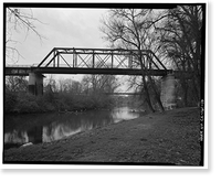 Historic Framed Print, Stanislaus River Bridge, Atchison, Topeka & Santa Fe Railway at Stanislaus, Riverbank vicinity, Stanislaus County, CA - 10,  17-7/8" x 21-7/8"