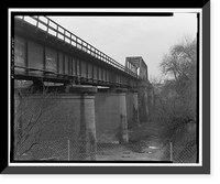 Historic Framed Print, Stanislaus River Bridge, Atchison, Topeka & Santa Fe Railway at Stanislaus, Riverbank vicinity, Stanislaus County, CA - 18,  17-7/8" x 21-7/8"