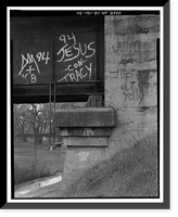 Historic Framed Print, Stanislaus River Bridge, Atchison, Topeka & Santa Fe Railway at Stanislaus, Riverbank vicinity, Stanislaus County, CA - 20,  17-7/8" x 21-7/8"