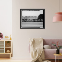 Historic Framed Print, Marion Davies Estate, Fence & Bulkhead, 415 Pacific Coast Highway, Santa Monica, Los Angeles County, CA - 4,  17-7/8" x 21-7/8"