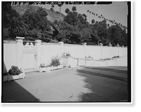 Historic Framed Print, Marion Davies Estate, Fence & Bulkhead, 415 Pacific Coast Highway, Santa Monica, Los Angeles County, CA - 8,  17-7/8" x 21-7/8"