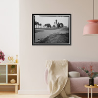 Historic Framed Print, Presidio of San Francisco, Storehouse & Administration, Crissy Field North cantonment, Allen Street, San Francisco, San Francisco County, CA - 3,  17-7/8" x 21-7/8"