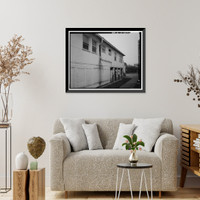 Historic Framed Print, Presidio of San Francisco, Letterman General Hospital, Building No. 27, Letterman Hospital Complex, Edie Road, San Francisco, San Francisco County, CA - 20,  17-7/8" x 21-7/8"