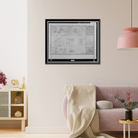 Historic Framed Print, Presidio of San Francisco, Letterman General Hospital, Building No. 12, Letterman Hospital Complex, Edie Road, San Francisco, San Francisco County, CA - 22,  17-7/8" x 21-7/8"