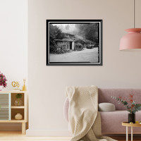 Historic Framed Print, Deetjen's Big Sur Inn, Hayloft Building, East Side of State Highway 1, Big Sur, Monterey County, CA - 11,  17-7/8" x 21-7/8"