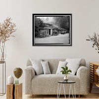 Historic Framed Print, Deetjen's Big Sur Inn, Hayloft Building, East Side of State Highway 1, Big Sur, Monterey County, CA - 11,  17-7/8" x 21-7/8"