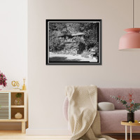Historic Framed Print, Deetjen's Big Sur Inn, Hayloft Building, East Side of State Highway 1, Big Sur, Monterey County, CA - 13,  17-7/8" x 21-7/8"