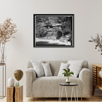 Historic Framed Print, Deetjen's Big Sur Inn, Hayloft Building, East Side of State Highway 1, Big Sur, Monterey County, CA - 13,  17-7/8" x 21-7/8"