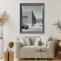 Historic Framed Print, U.S. Coast Guard Support Center Alameda, Warehouse, Spencer Road & Icarrus Drive, Coast Guard Island, Alameda, Alameda County, CA - 5,  17-7/8" x 21-7/8"