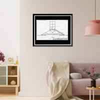 Historic Framed Print, Variable Angle Launcher Complex, Variable Angle Launcher, CA State Highway 39 at Morris Reservior, Azusa vicinity, Los Angeles County, CA - 90,  17-7/8" x 21-7/8"