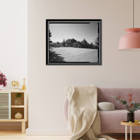 Historic Framed Print, Mill Valley Air Force Station, Tennis Courts, East of Ridgecrest Boulevard, Mount Tamalpais, Mill Valley vicinity, Marin County, CA,  17-7/8" x 21-7/8"
