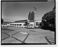 Historic Framed Print, Oakland Naval Supply Center, Administrative Offices, On Seventh Street East of Maritime Street, Oakland, Alameda County, CA - 3,  17-7/8" x 21-7/8"