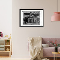 Historic Framed Print, Caproni & his plane,  17-7/8" x 21-7/8"
