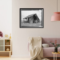 Historic Framed Print, Hudson-Cippa-Wolf Ranch, Hay Barn, Sorento Road, Sacramento, Sacramento County, CA,  17-7/8" x 21-7/8"