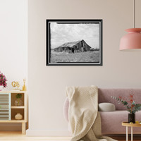 Historic Framed Print, Hudson-Cippa-Wolf Ranch, Milk Barn, Sorento Road, Sacramento, Sacramento County, CA,  17-7/8" x 21-7/8"