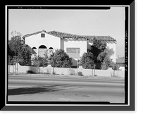 Historic Framed Print, Mission Motel, Office, 9235 MacArthur Boulevard, Oakland, Alameda County, CA,  17-7/8" x 21-7/8"