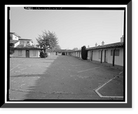 Historic Framed Print, Mission Motel, South Court, 9235 MacArthur Boulevard, Oakland, Alameda County, CA - 8,  17-7/8" x 21-7/8"