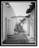 Historic Framed Print, Mission Motel, South Court, 9235 MacArthur Boulevard, Oakland, Alameda County, CA - 11,  17-7/8" x 21-7/8"