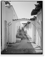 Historic Framed Print, Mission Motel, South Court, 9235 MacArthur Boulevard, Oakland, Alameda County, CA - 11,  17-7/8" x 21-7/8"