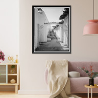 Historic Framed Print, Mission Motel, South Court, 9235 MacArthur Boulevard, Oakland, Alameda County, CA - 11,  17-7/8" x 21-7/8"