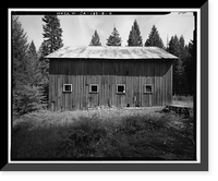 Historic Framed Print, Butt Valley Dam, Gate Tender's Barn, Butt Valley Reservoir Road, Caribou vicinity, Plumas County, CA - 2,  17-7/8" x 21-7/8"